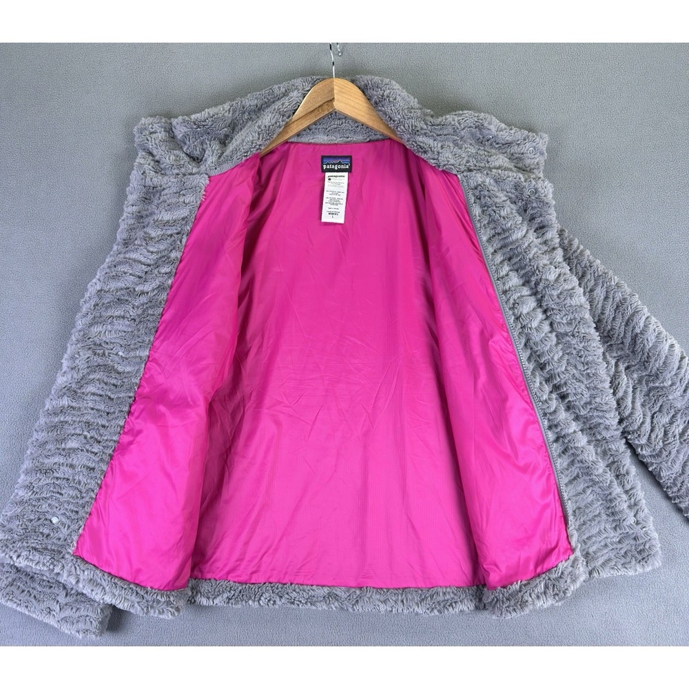 Patagonia Jacket Womens Large Grey Pelage Deep Pile Fleece Outdoor Hiking - Picture 5 of 9